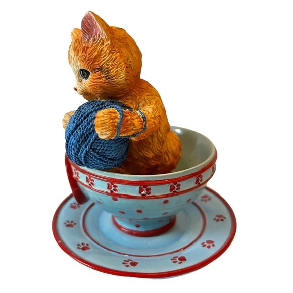 2 Jürgen Scholz Cozy Kitten Teacups Making Music & Frisky Business Cat Figurines - Picture 10 of 14
